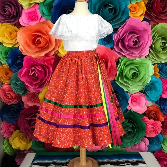mexicotodocorazon One Pieces Mexican Flor Style Sinaloa Skirt